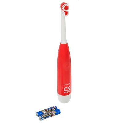 Электрическая зубная щётка CS Medica CS-465-W, звуковая, 18000 дв/мин, 1 насадка, красная