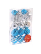 Ёлочные игрушки «Серпантин», шары новогодние, набор 21 шт., серебристый/голубой 2122892