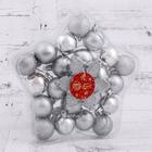 Ёлочные игрушки «Снежинка», новогодние, набор 24 шт., серебро - Фото 2