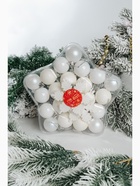 Ёлочные игрушки «Снежинка», новогодние, набор 24 шт., серебро/белый - Фото 3