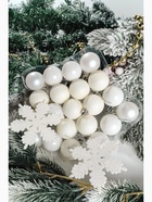 Ёлочные игрушки «Снежинка», новогодние, набор 24 шт., серебро/белый - Фото 4