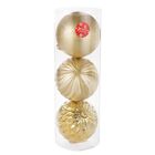Ёлочные игрушки «Гигант», шары новогодние, набор 3 шт., d=15 см, золотистый - Фото 4