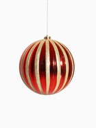 Ёлочный шар «Золотые полосы», d=20 см, гигант, красный - фото 7455618