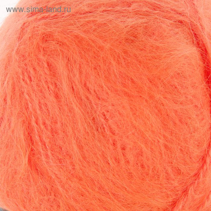 Пряжа "Mohair classic" 25% мохер, 24% шерсть, 51% акрил 200м/100гр (654 оранжевый неон) - Фото 1
