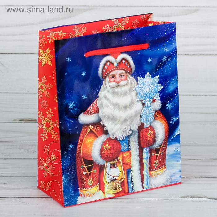 Пакет ламинированный вертикальный «Дед Мороз», 23 × 27 × 8 см - Фото 1
