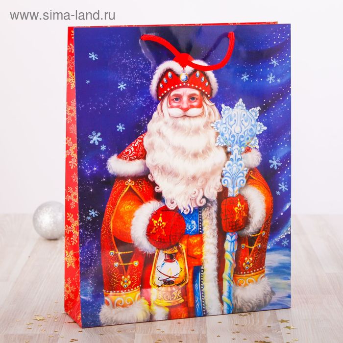 Пакет ламинированный вертикальный «Дед Мороз», 31 × 40 × 9 см - Фото 1