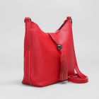 Сумка женская на молнии, отдел с перегородкой, наружный карман, длинный ремень, цвет красный - Фото 1