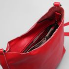 Сумка женская на молнии, отдел с перегородкой, наружный карман, длинный ремень, цвет красный - Фото 5