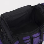 Сумка спортивная, отдел на молнии, с увеличением, 5 наружных карманов, длинный ремень, цвет чёрный/фиолетовый - Фото 4
