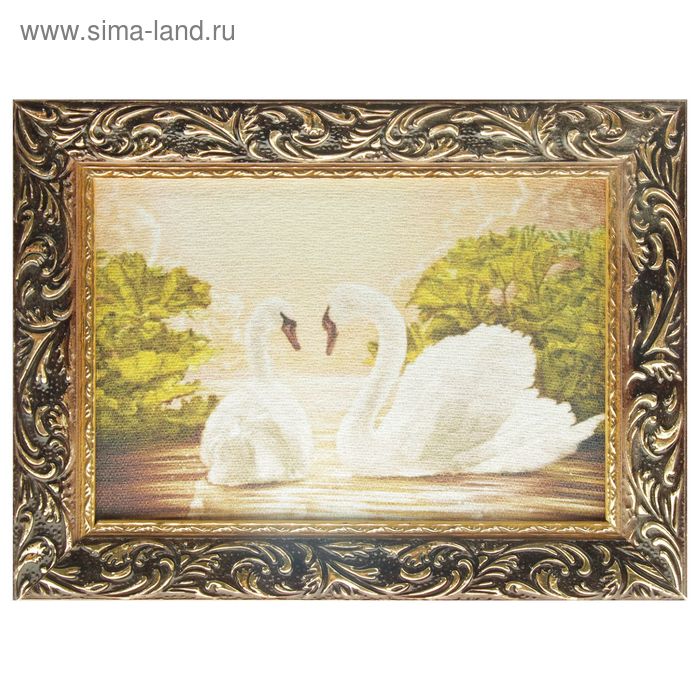 Гобеленовая картина "Лебединое ухаживание" 26*35 см - Фото 1