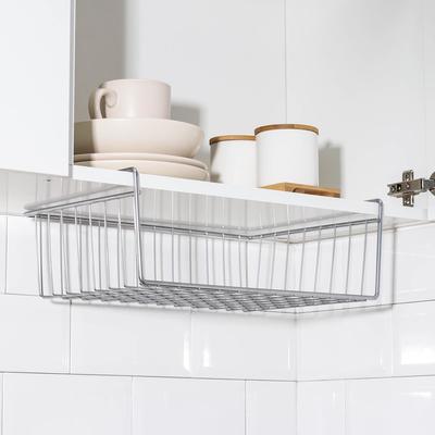 Корзина сетчатая навесная на полку, 40×26×10 см, хром