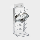 Подставка под крышки вертикальная, 5 ярусов 15×16×36 см, цвет хром - Фото 3