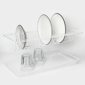 Комплект посудосушителей с поддоном для шкафа 50 см, 46,5×26,5 см, цвет белый