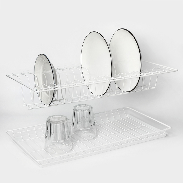Комплект посудосушителей с поддоном для шкафа 50 см, 46,5×26,5 см, цвет белый - Фото 1