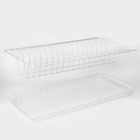 Сушилка для посуды с поддоном для шкафа 50 см, 46.5×26.5 см, белая - Фото 6