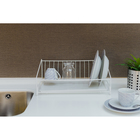 Сушилка для посуды, 24×40×16 см, цвет белый - Фото 5