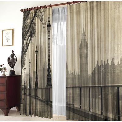 Шторы портьерные «Улицы Лондона», 150×270±10 см, 2 шт., габардин