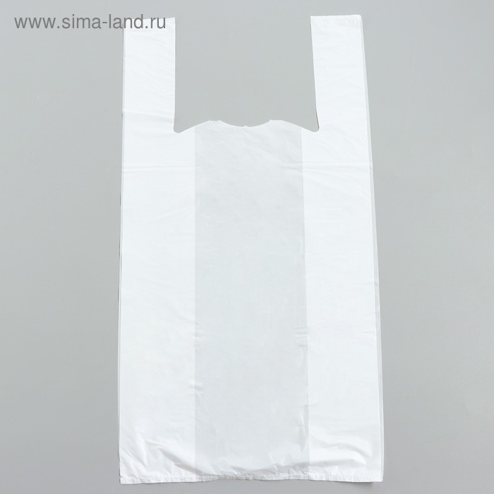 Пакет «Белый», полиэтиленовый, майка, 30 х 60 см, 15 мкм - Фото 1