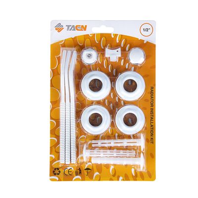 Комплект для подключения радиатора TAEN, 1"x1/2", с тремя кронштейнами, в блистере