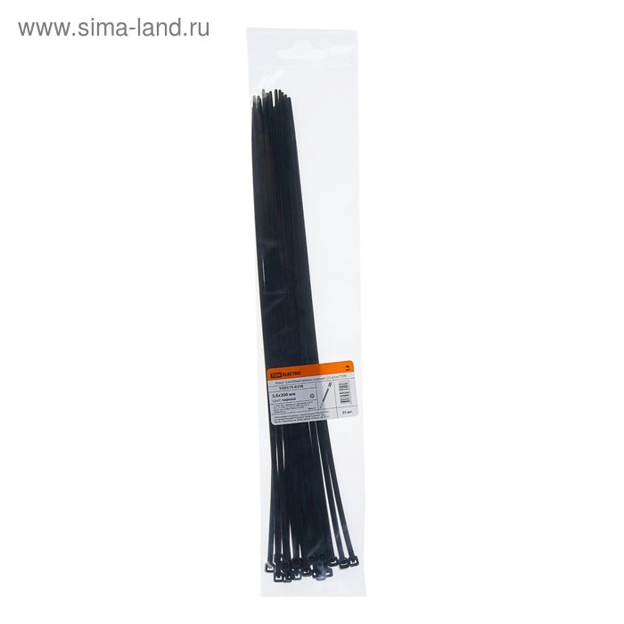 Хомуты нейлоновые TDM, 3.6х300 мм, черные, 25 шт, SQ0515-0336 - Фото 1