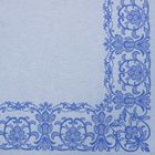 Столовый набор "Этель" (скатерть 150х300 см, салфетки 45х45 см - 12 шт.) цвет синий, хл. с ВМГО - Фото 3