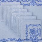 Столовый набор "Этель" (скатерть 150х300 см, салфетки 45х45 см - 12 шт.) цвет синий, хл. с ВМГО - Фото 5