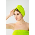 Набор для сауны «Экономь и Я»: парео 68 × 150 см + чалма; махра, цвет салатовый, 340 г/м², хлопок 100 % - Фото 2