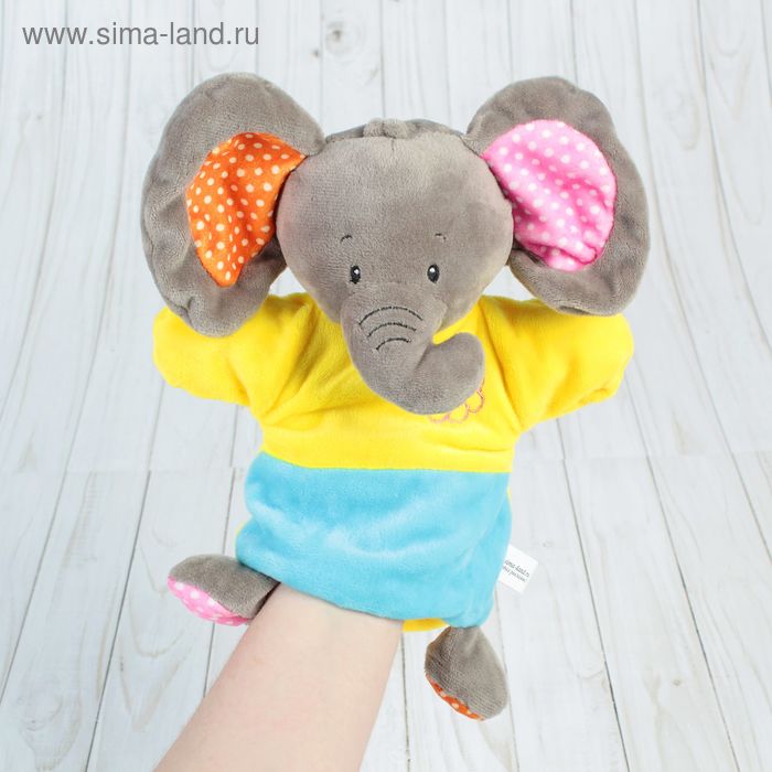 Игрушка на руку «Слоник» с цветочком на груди - Фото 1
