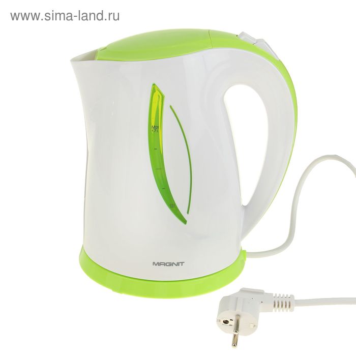 Чайник электрический Magnit RMK-2229, 1.7 л, 2200 Вт, бело-зеленый - Фото 1