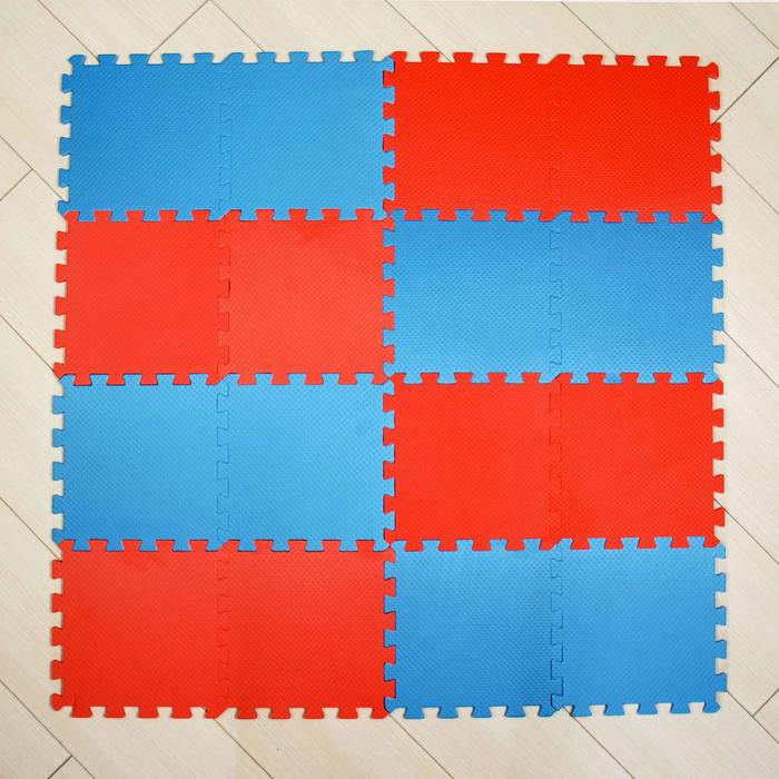 Мягкий пол универсальный, 25 х 25, красно-синий - Фото 1