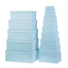 Набор коробок 15в1 "Белый горох на голубом" 46,6 х 33 х 18 - 12 х 6,5 х 4 см - Фото 1