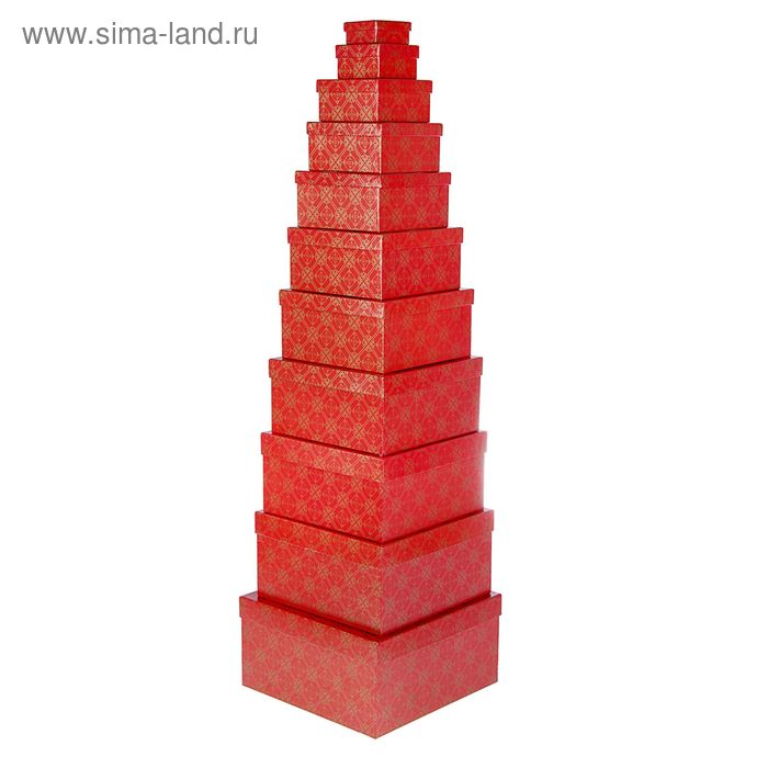 Набор коробок 11в1 "Восточный красный" 25,5 х 25,5 х 13 - 5,5 х 5,5 х 2,5 см - Фото 1
