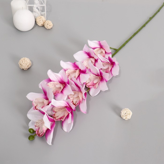 Цветы искусственные "Орхидея амабилис" 90 см, бело-сиреневый - Фото 1