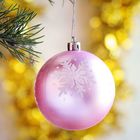 Набор шаров пластик d-6,5 см, 6 шт "Нежная снежинка" - Фото 4