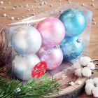 Набор шаров пластик d-6,5 см, 6 шт "Нежная снежинка" - Фото 1