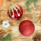 Набор шаров пластик d-10 см, 6 шт "Всплеск" красный - Фото 2