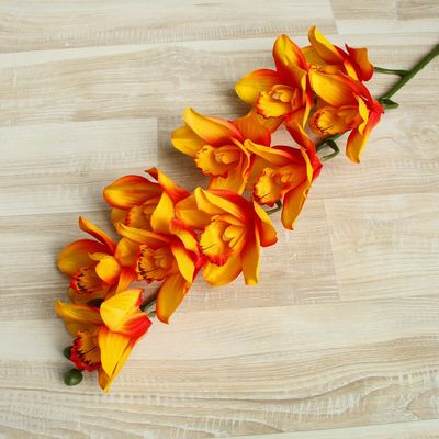 Цветы искусственные "Орхидея амабилис" 90 см, жёлтая