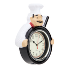 Часы настенные, серия: Кухня, "Повар со сковородой", дискретный ход, 26.5 х 20 см - фото 8332128