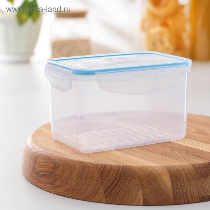 Контейнер пищевой Good & Good, 1 л, с герметичной крышкой, пластик, прозрачный - Фото 1