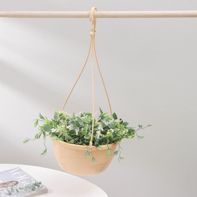 Кашпо для цветов подвесное с прикорневым поливом «Мальва» 4.7 л, цвет кремовый