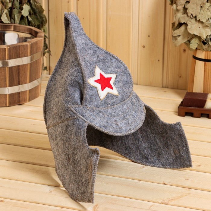 Шапка для бани "Буденовка" - Фото 1