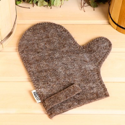 Рукавица для бани и сауны, тёмная, «Добропаровъ»