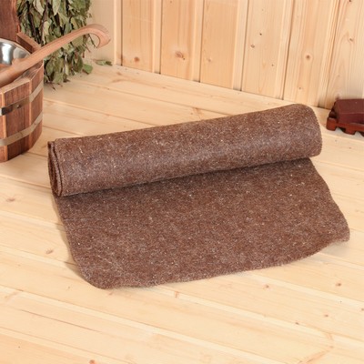 Коврик - лежак для бани и сауны, 150×50 см, войлок, тёмный, «Добропаровъ»