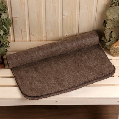 Коврик - лежак для бани и сауны, 150×50 см, войлок, тёмный, «Добропаровъ»