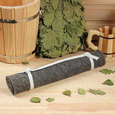 Коврик - лежак для бани и сауны, 150×50 см, войлок, тёмный, «Добропаровъ»