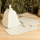 Набор для бани "3 в 1" шапка, коврик, рукавица - Фото 5