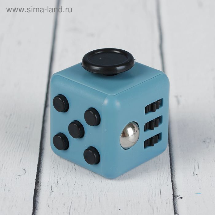 Кубик-антистресс, чёрные кнопки, цвет серый - Фото 1