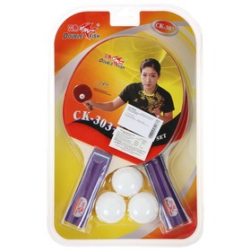 Набор для настольного тенниса Double Fish, 2 ракетки, 3 мяча