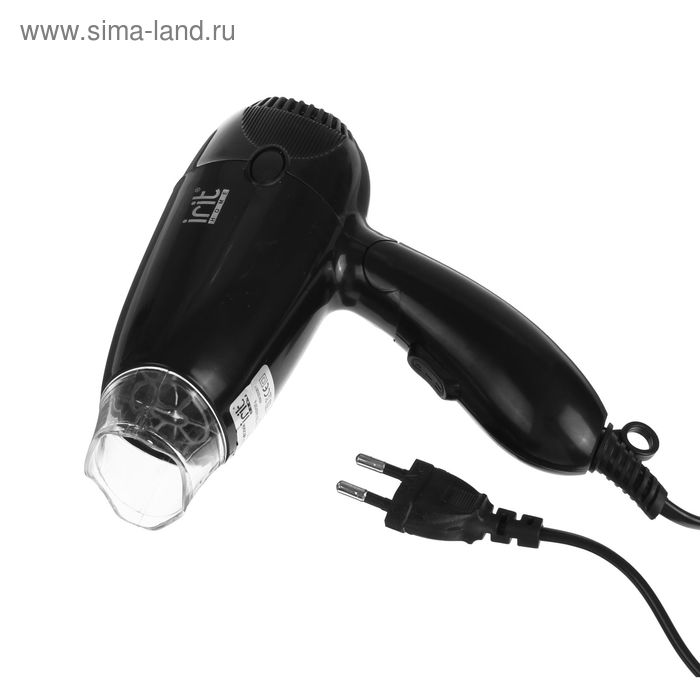 Фен Irit IR-3142, 850 Вт, 2 скорости, 2 темп. режима, концентратор, складная ручка, чёрный - Фото 1