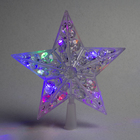 Светодиодная верхушка на ёлку «Звезда белая» 22 см, 15 LED, провод 2 метра, 220 В, свечение мульти - Фото 3
